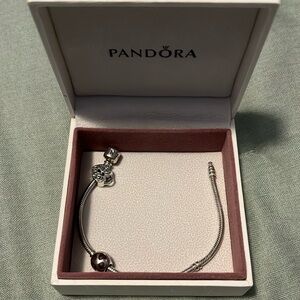 Pandora bracelet and 2 charms